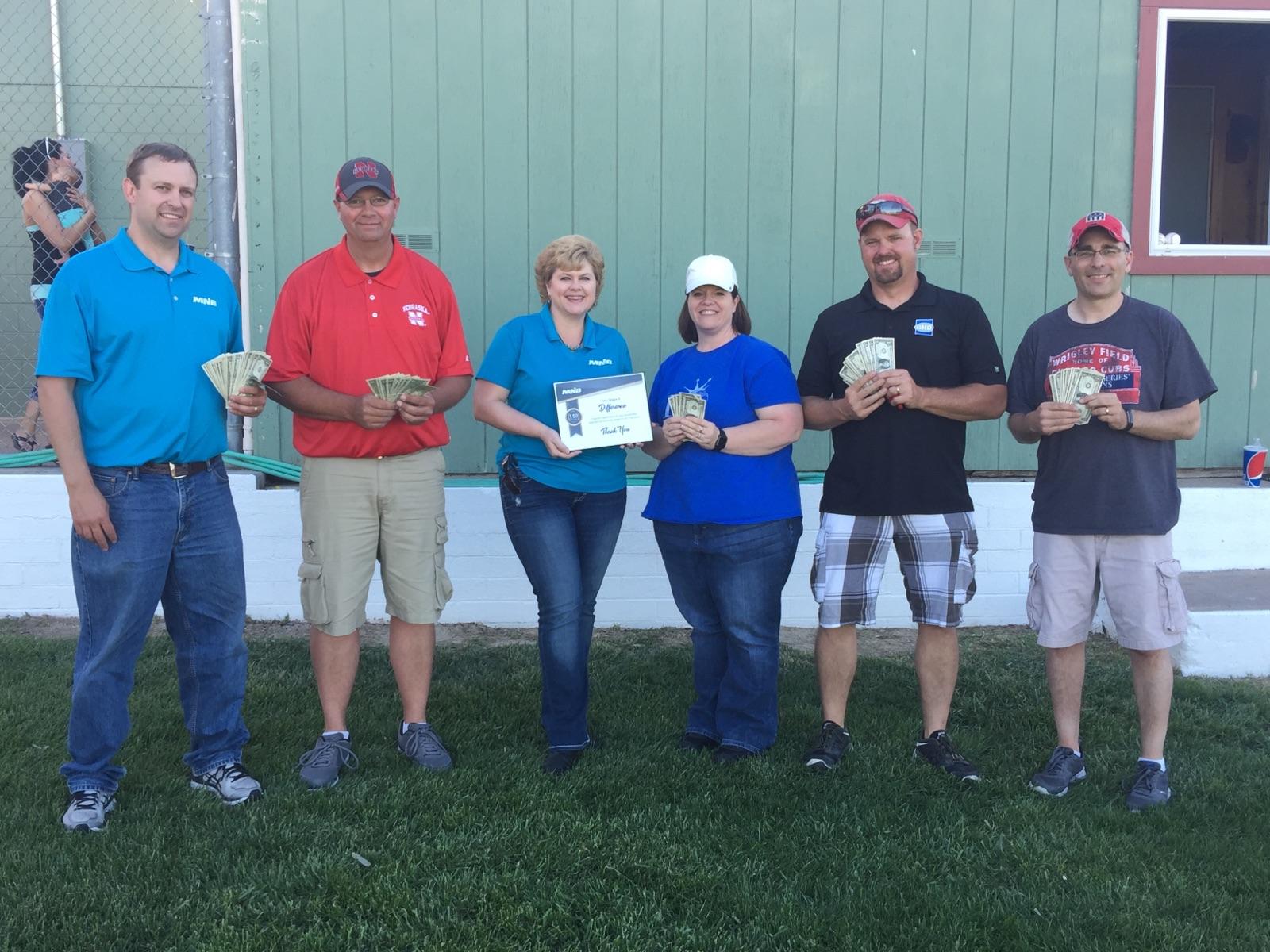 MNB Presents $110 Donation to McCook Midget Baseball