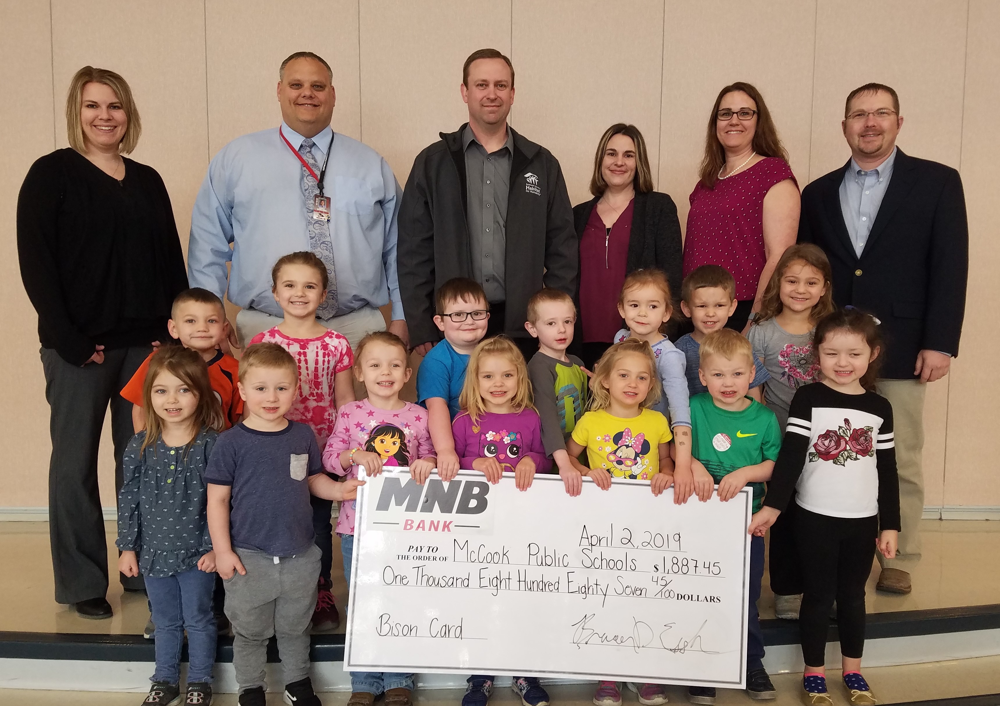 MNB Bison Debit Card Donation to McCook Public Schools